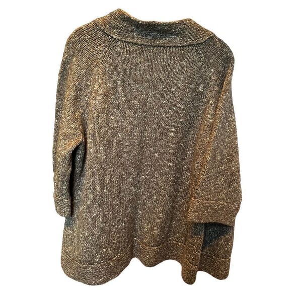 Preswick & Moore Cardigan Sweater 2X gray with metallic silver thread 3/4 sleeve - Picture 2 of 7